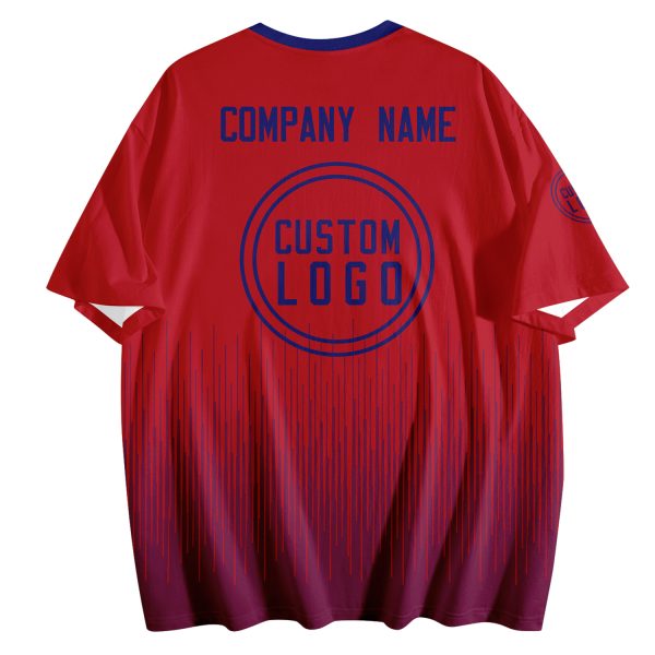003 Custom Logo Red Gradient T-Shirt | Personalized Team Shirt | Company Name Printed Tee