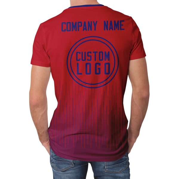 006 Custom Logo Red Gradient T-Shirt | Personalized Team Shirt | Company Name Printed Tee