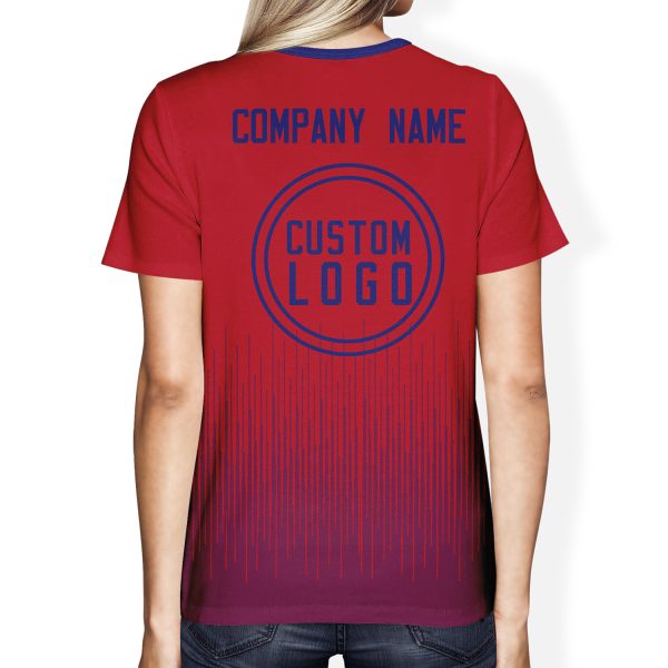 008 Custom Logo Red Gradient T-Shirt | Personalized Team Shirt | Company Name Printed Tee
