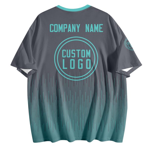 003 Custom Logo Dark Grey Gradient T-Shirt | Personalized Team Shirt | Company Name Printed Tee