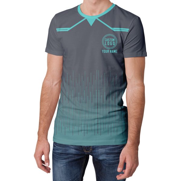 005 Custom Logo Dark Grey Gradient T-Shirt | Personalized Team Shirt | Company Name Printed Tee