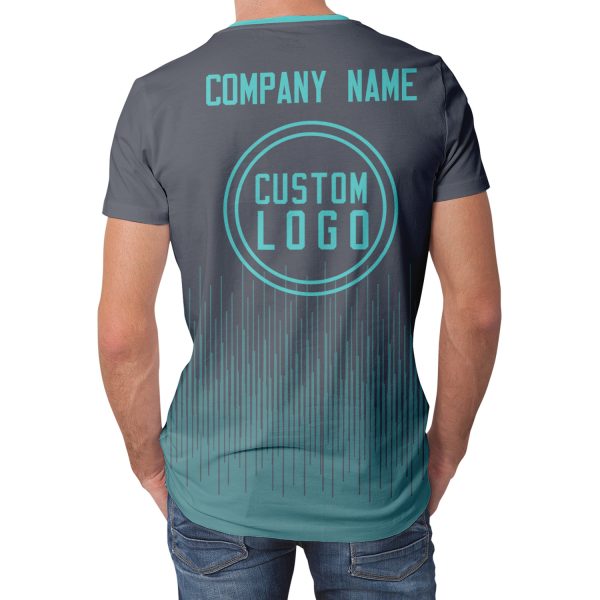 006 Custom Logo Dark Grey Gradient T-Shirt | Personalized Team Shirt | Company Name Printed Tee