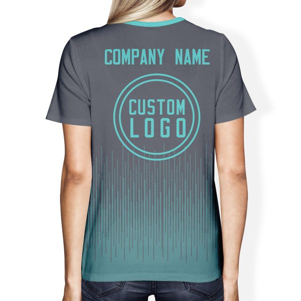 008 Custom Logo Dark Grey Gradient T-Shirt | Personalized Team Shirt | Company Name Printed Tee
