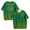 001 Custom Logo Green Gradient T-Shirt | Personalized Team Shirt | Company Name Printed Tee