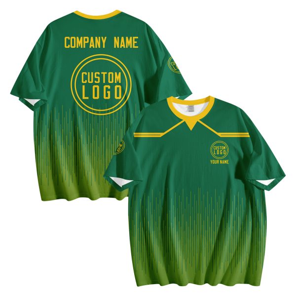 Custom Logo Green Gradient T-Shirt | Personalized Team Shirt | Company Name Printed Tee