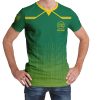 004 Custom Logo Green Gradient T-Shirt | Personalized Team Shirt | Company Name Printed Tee