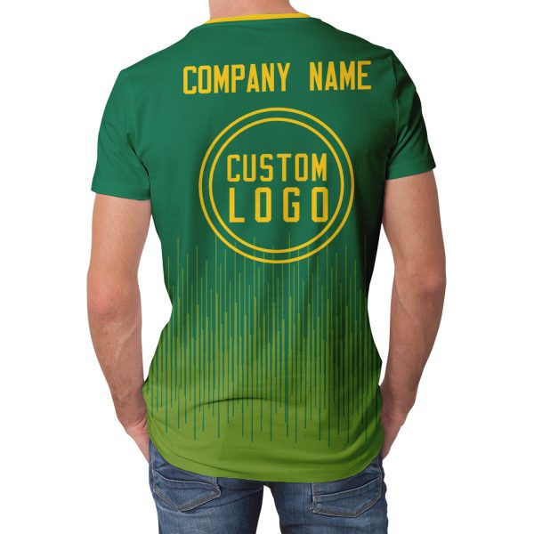 006 Custom Logo Green Gradient T-Shirt | Personalized Team Shirt | Company Name Printed Tee