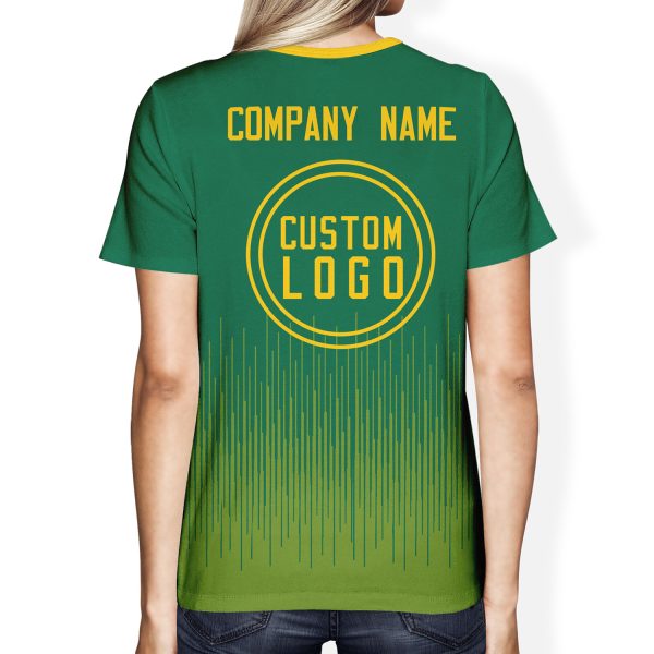 008 Custom Logo Green Gradient T-Shirt | Personalized Team Shirt | Company Name Printed Tee