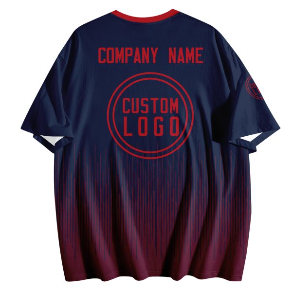 003 Custom Logo Black Red Gradient T-Shirt | Personalized Team Shirt | Company Name Printed Tee