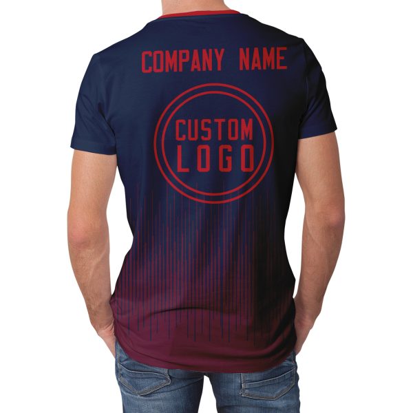 006 Custom Logo Black Red Gradient T-Shirt | Personalized Team Shirt | Company Name Printed Tee