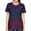 007 Custom Logo Black Red Gradient T-Shirt | Personalized Team Shirt | Company Name Printed Tee