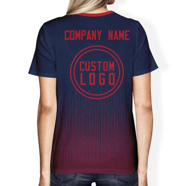 008 Custom Logo Black Red Gradient T-Shirt | Personalized Team Shirt | Company Name Printed Tee