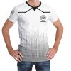 004 Custom Logo White Gradient T-Shirt | Personalized Team Shirt | Company Name Printed Tee