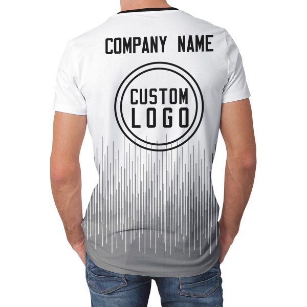 006 Custom Logo White Gradient T-Shirt | Personalized Team Shirt | Company Name Printed Tee