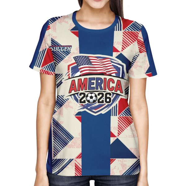 007 America 2026 Soccer T-Shirt | Custom Name & Number Jersey Tee | Personalized Sports Shirt