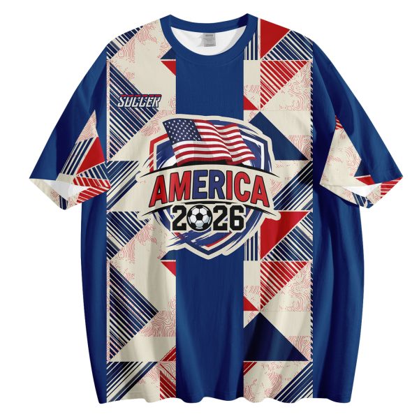 002 America 2026 Soccer T-Shirt | Custom Name & Number Jersey Tee | Personalized Sports Shirt