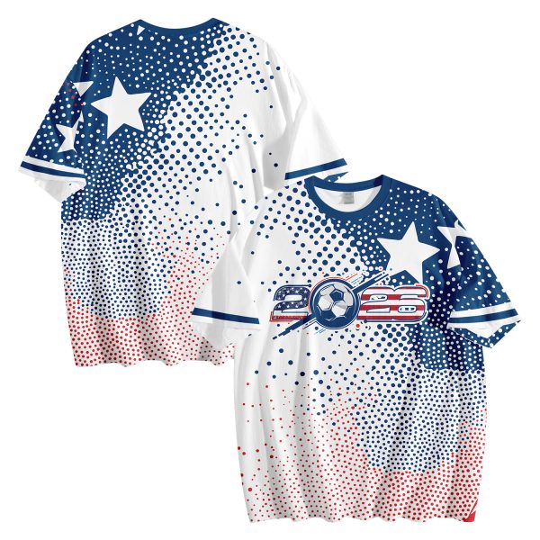 2026 USA Soccer T-Shirt | Custom Name & Number Tee | American Flag Style Sports Shirt