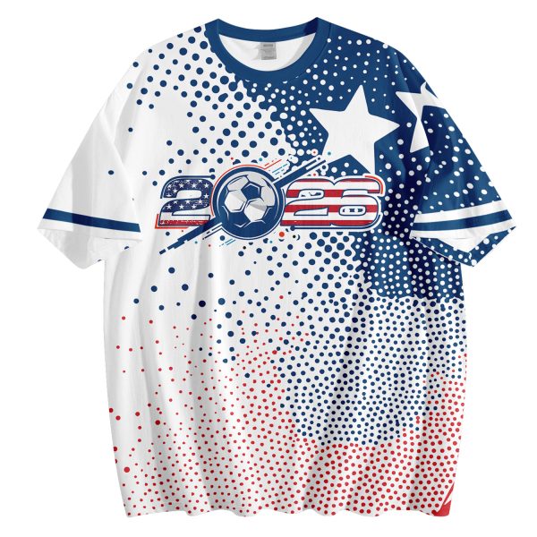 002 2026 USA Soccer T-Shirt | Custom Name & Number Tee | American Flag Style Sports Shirt