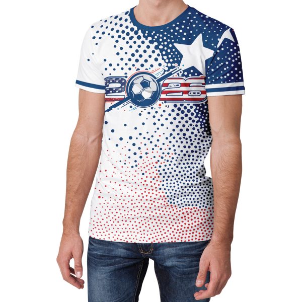 005 2026 USA Soccer T-Shirt | Custom Name & Number Tee | American Flag Style Sports Shirt