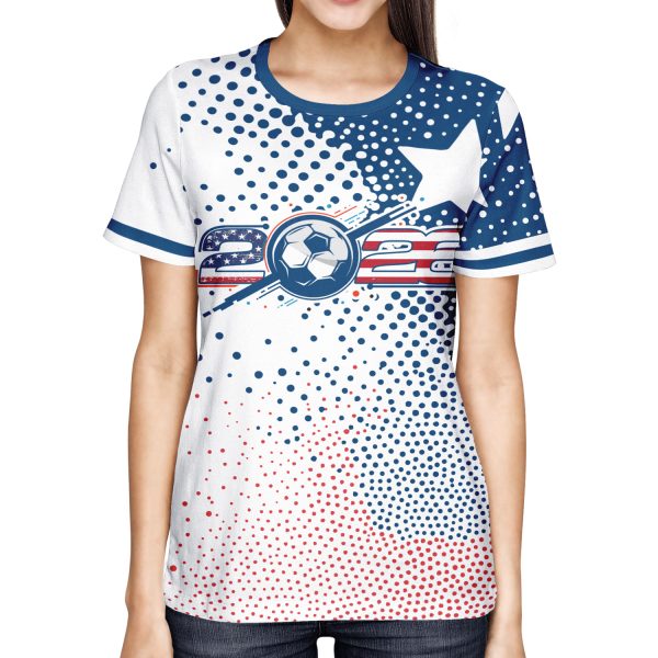 007 2026 USA Soccer T-Shirt | Custom Name & Number Tee | American Flag Style Sports Shirt