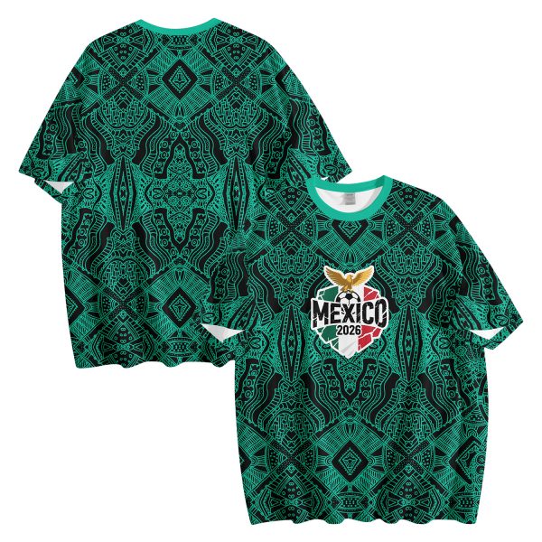 Mexico 2026 Soccer T-Shirt | Custom Name & Number Tee | Aztec Style Football Shirt
