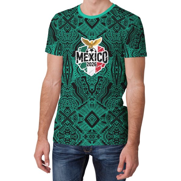 005 Mexico 2026 Soccer T-Shirt | Custom Name & Number Tee | Aztec Style Football Shirt