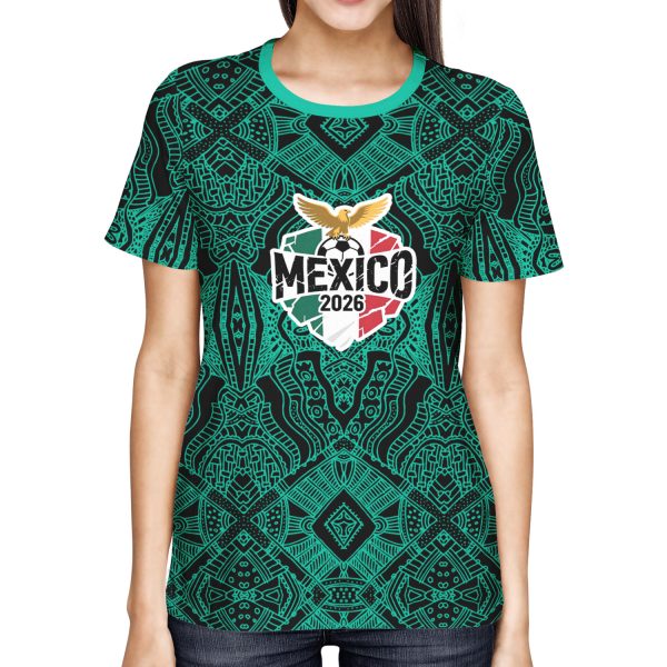 007 Mexico 2026 Soccer T-Shirt | Custom Name & Number Tee | Aztec Style Football Shirt