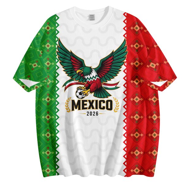 002 Mexico 2026 Soccer T-Shirt | Custom Name & Number Jersey | Mexican Flag Eagle Football Tee