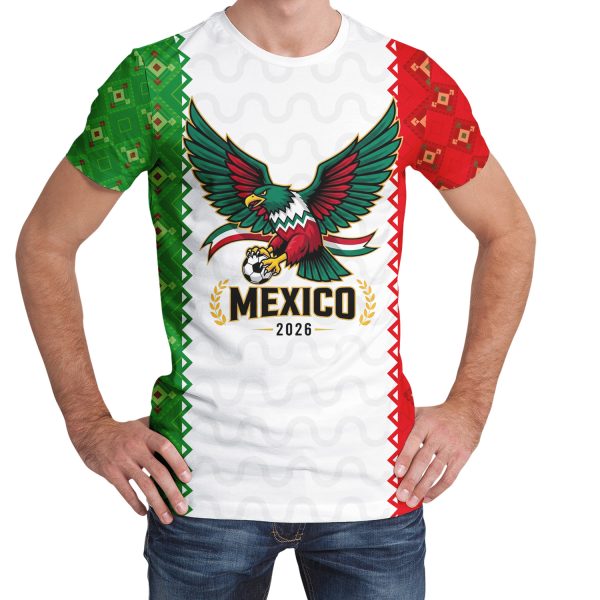 004 Mexico 2026 Soccer T-Shirt | Custom Name & Number Jersey | Mexican Flag Eagle Football Tee