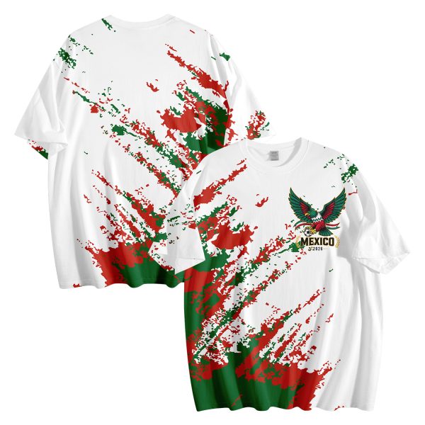 Mexico 2026 Soccer T-Shirt | Custom Name & Number Jersey | Mexican Flag Eagle Football Tee
