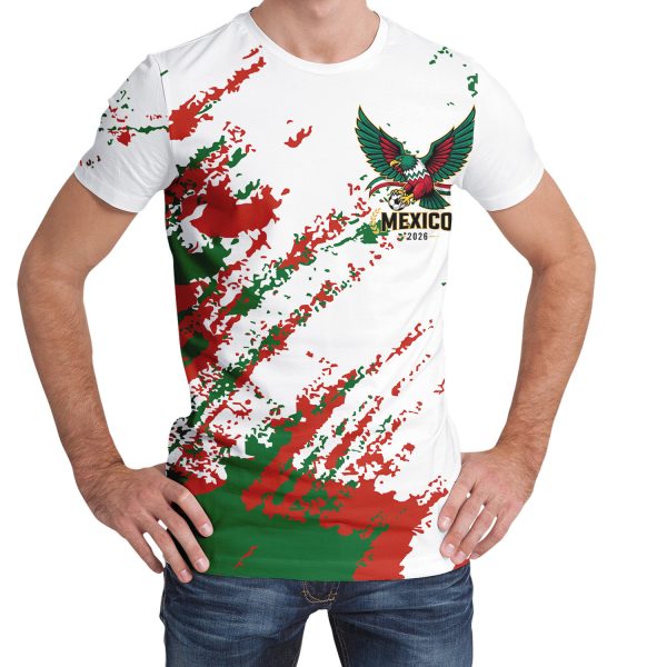 004 Mexico 2026 Soccer T-Shirt | Custom Name & Number Jersey | Mexican Flag Eagle Football Tee