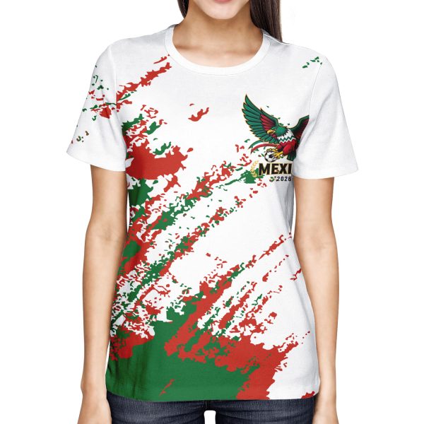 007 Mexico 2026 Soccer T-Shirt | Custom Name & Number Jersey | Mexican Flag Eagle Football Tee